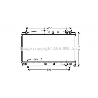 Radiateur, refroidissement du moteur AVA QUALITY COOLING TO2366