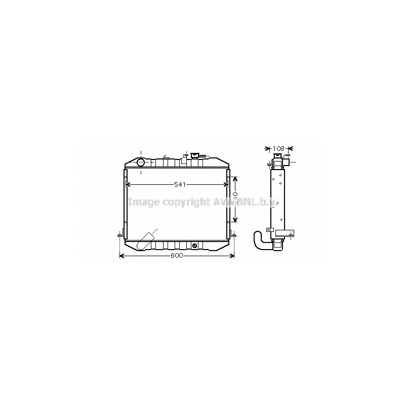 Radiateur, refroidissement du moteur AVA QUALITY COOLING TO2372