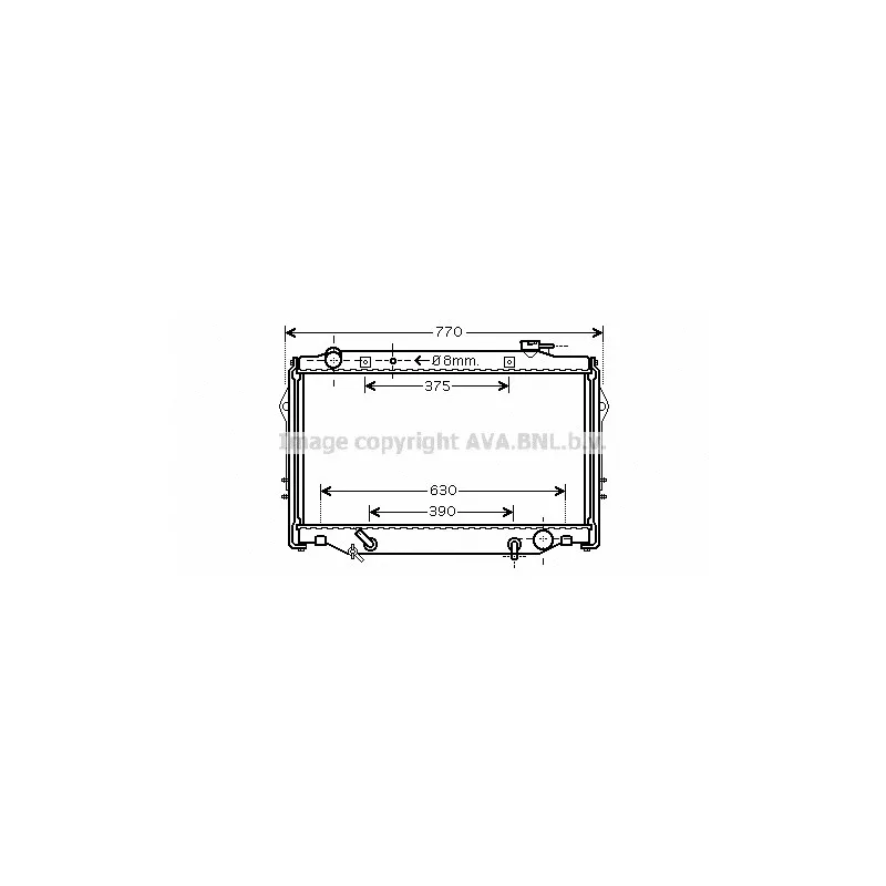 Radiateur, refroidissement du moteur AVA QUALITY COOLING TO2376