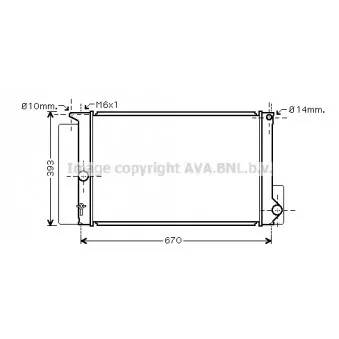 Radiateur, refroidissement du moteur AVA QUALITY COOLING TO2397