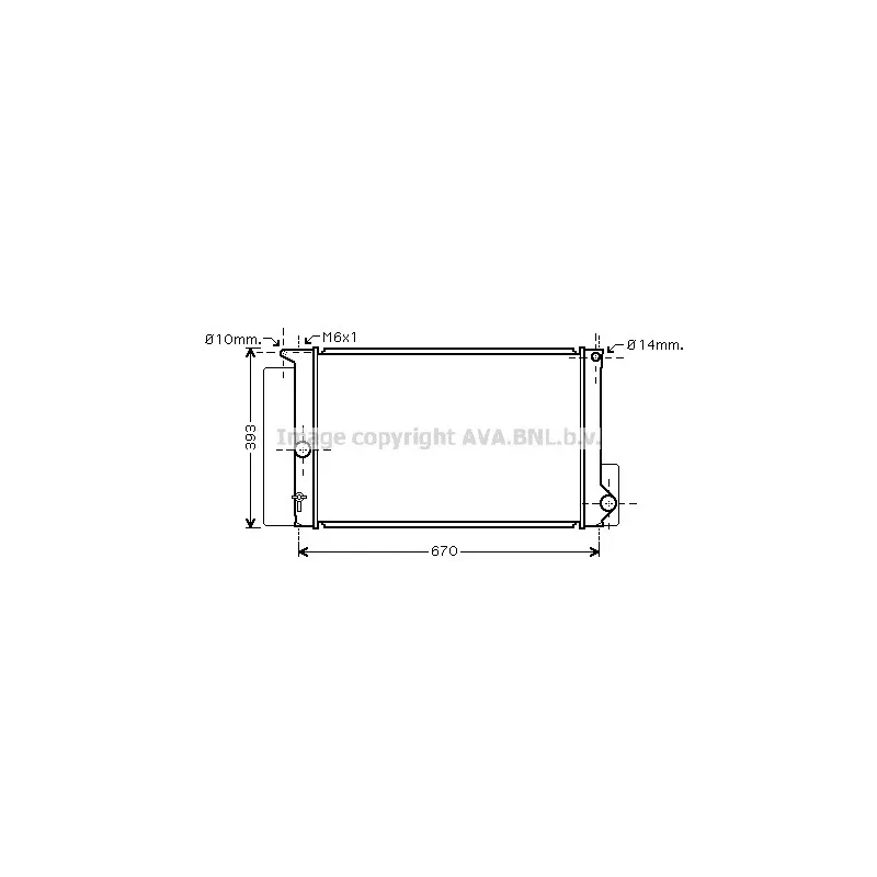 Radiateur, refroidissement du moteur AVA QUALITY COOLING TO2397