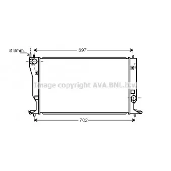 Radiateur, refroidissement du moteur AVA QUALITY COOLING TO2398