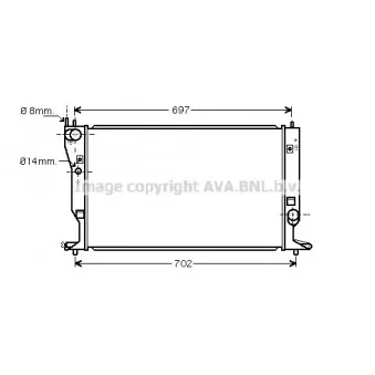 Radiateur, refroidissement du moteur AVA QUALITY COOLING TO2399