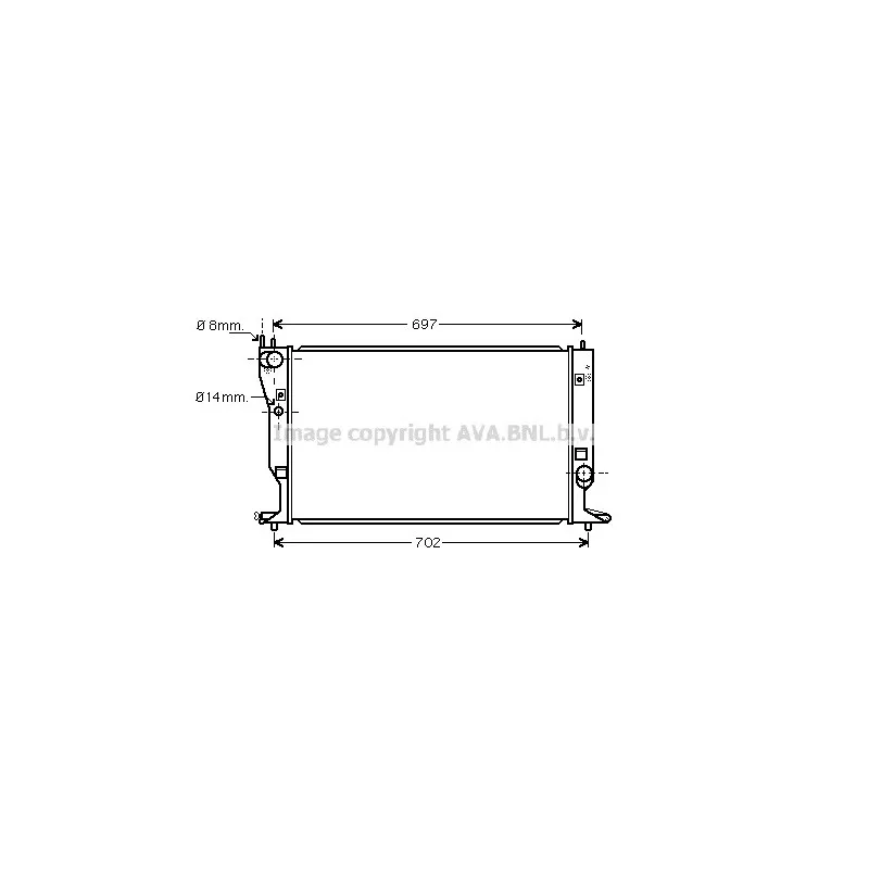 Radiateur, refroidissement du moteur AVA QUALITY COOLING TO2399