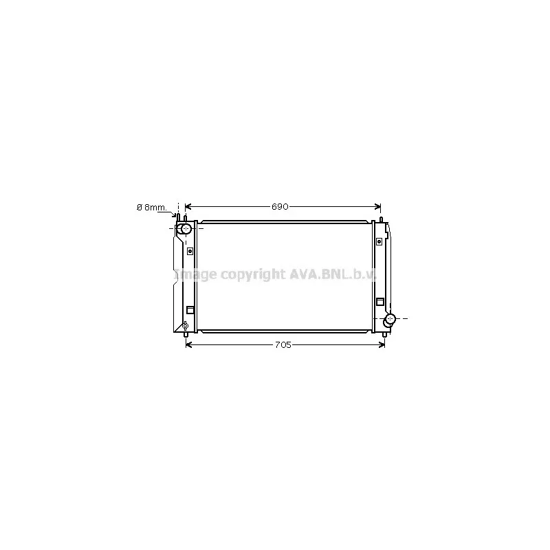Radiateur, refroidissement du moteur AVA QUALITY COOLING TO2403
