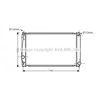Radiateur, refroidissement du moteur AVA QUALITY COOLING TO2418