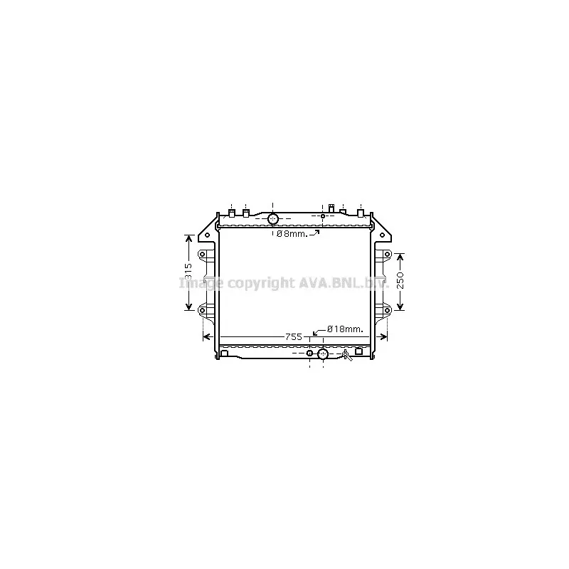 Radiateur, refroidissement du moteur AVA QUALITY COOLING TO2432