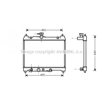 Radiateur, refroidissement du moteur AVA QUALITY COOLING TO2459