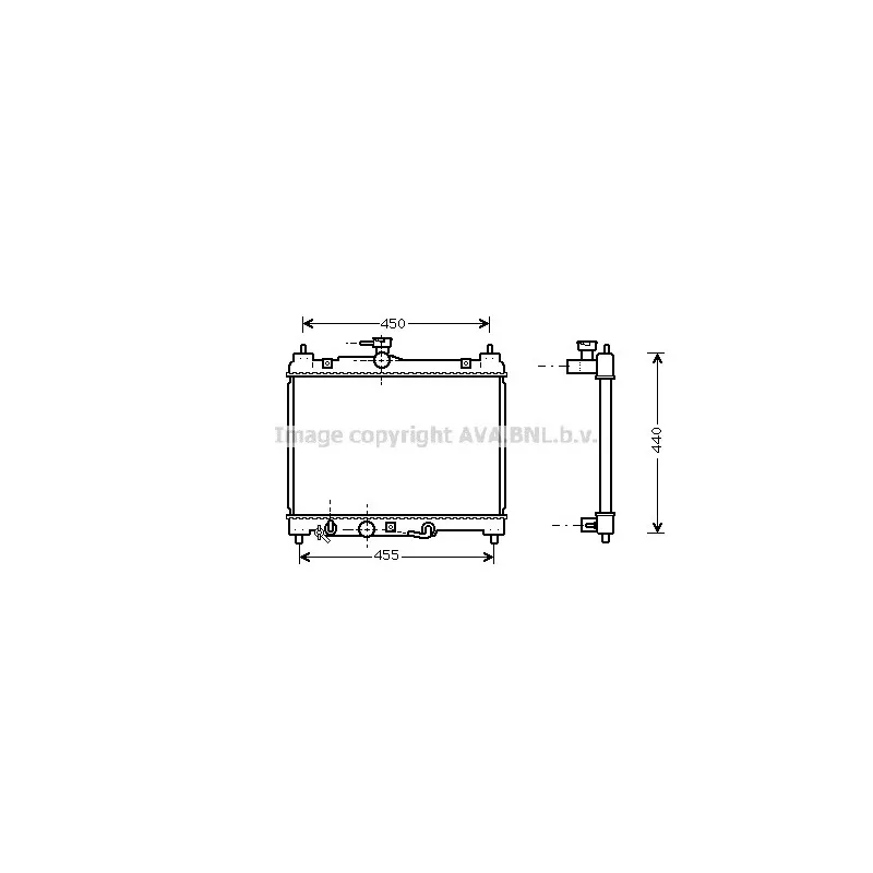 Radiateur, refroidissement du moteur AVA QUALITY COOLING TO2459