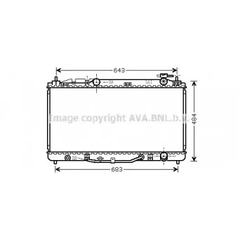 Radiateur, refroidissement du moteur AVA QUALITY COOLING TO2464