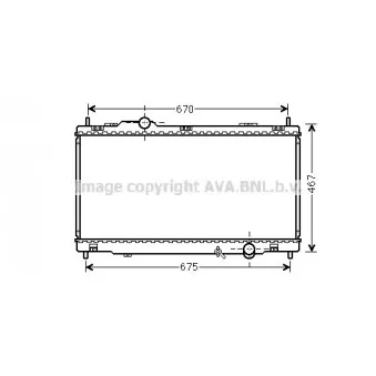 Radiateur, refroidissement du moteur AVA QUALITY COOLING TO2495