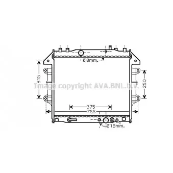 Radiateur, refroidissement du moteur AVA QUALITY COOLING TO2496