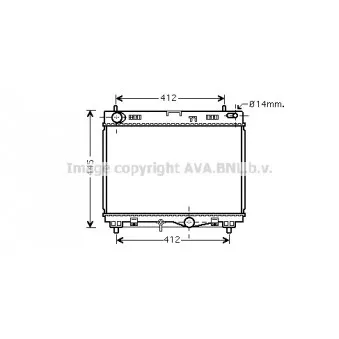 Radiateur, refroidissement du moteur AVA QUALITY COOLING TO2500