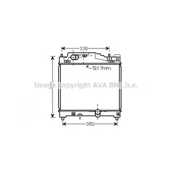 Radiateur, refroidissement du moteur AVA QUALITY COOLING TO2501
