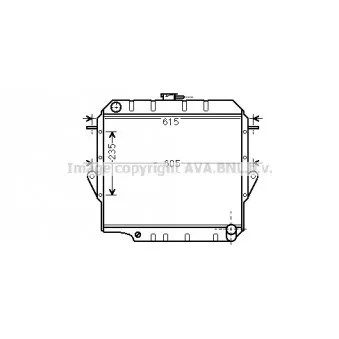 Radiateur, refroidissement du moteur AVA QUALITY COOLING TO2571
