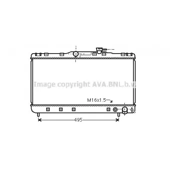 Radiateur, refroidissement du moteur AVA QUALITY COOLING TO2596
