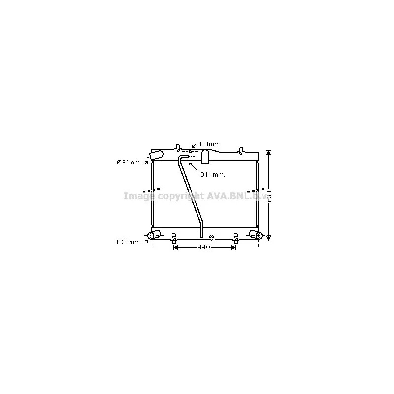 Radiateur, refroidissement du moteur AVA QUALITY COOLING TO2601