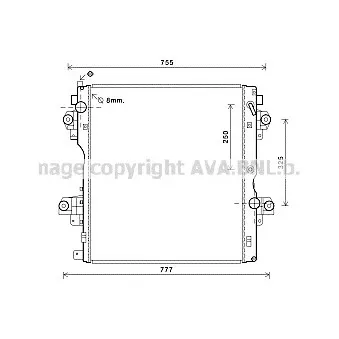 Radiateur, refroidissement du moteur AVA QUALITY COOLING TO2604