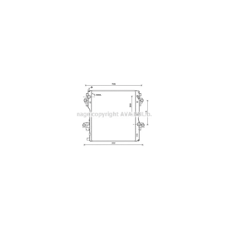 Radiateur, refroidissement du moteur AVA QUALITY COOLING TO2604