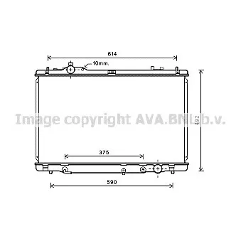 Radiateur, refroidissement du moteur AVA QUALITY COOLING TO2615