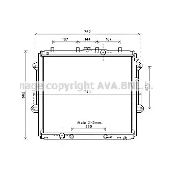 Radiateur, refroidissement du moteur AVA QUALITY COOLING TO2616