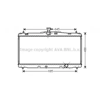 Radiateur, refroidissement du moteur AVA QUALITY COOLING TO2650