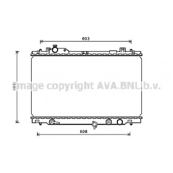 Radiateur, refroidissement du moteur AVA QUALITY COOLING TO2666