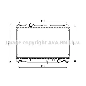 Radiateur, refroidissement du moteur AVA QUALITY COOLING TO2669