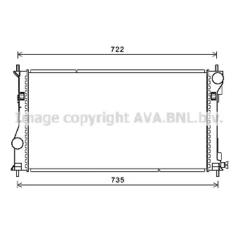 Radiateur, refroidissement du moteur AVA QUALITY COOLING TO2688