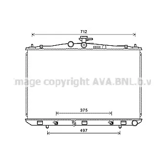 Radiateur, refroidissement du moteur AVA QUALITY COOLING TO2689