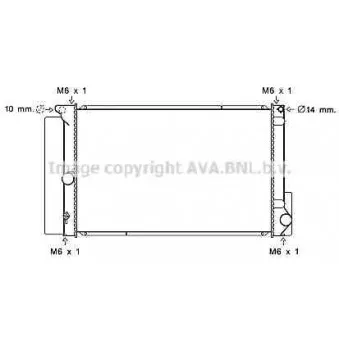 Radiateur, refroidissement du moteur AVA QUALITY COOLING TO2691