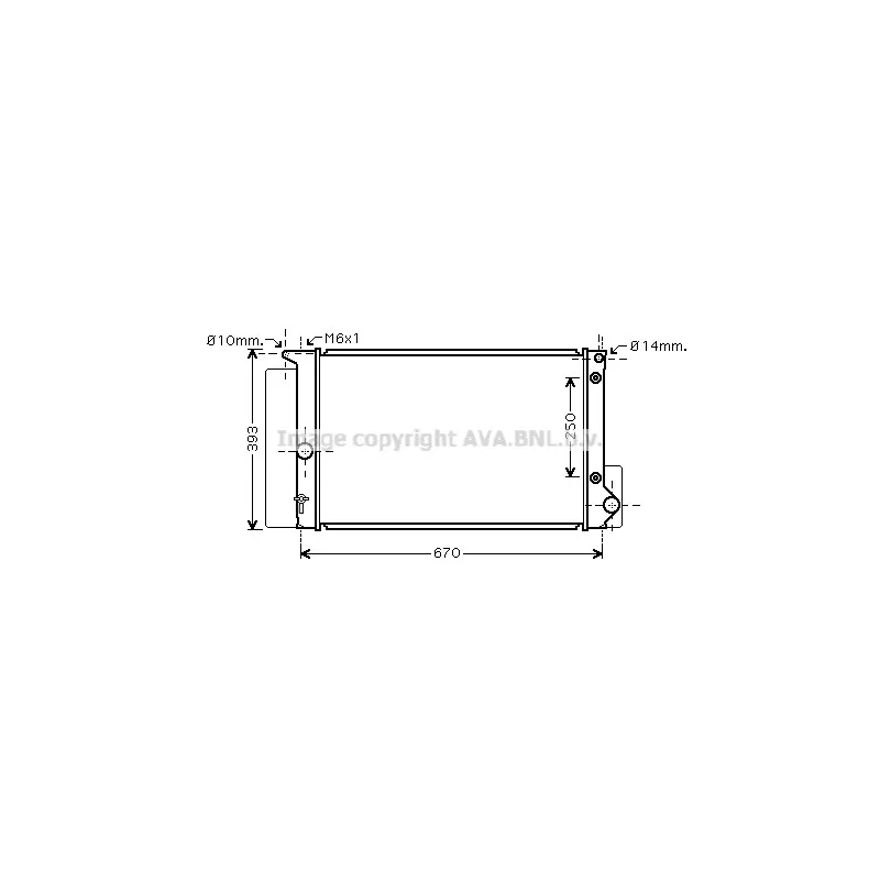 Radiateur, refroidissement du moteur AVA QUALITY COOLING TO2695