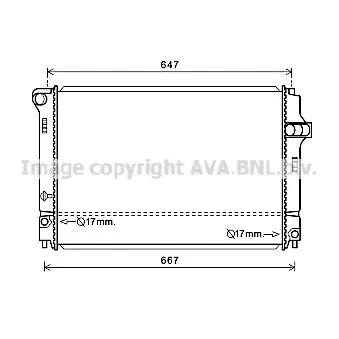 Radiateur, refroidissement du moteur AVA QUALITY COOLING TO2700