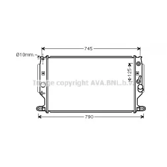 Radiateur, refroidissement du moteur AVA QUALITY COOLING TO2704