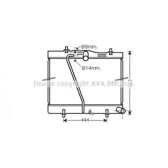 Radiateur, refroidissement du moteur AVA QUALITY COOLING TO2712