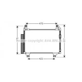 Condenseur, climatisation AVA QUALITY COOLING TO5497D