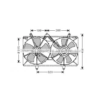 Ventilateur, refroidissement du moteur AVA QUALITY COOLING TO7521