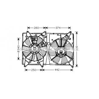 Ventilateur, refroidissement du moteur AVA QUALITY COOLING TO7533