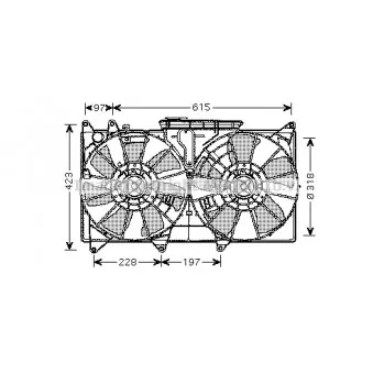 Ventilateur, refroidissement du moteur AVA QUALITY COOLING TO7544