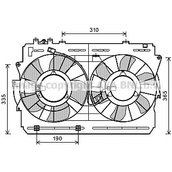 Ventilateur, refroidissement du moteur AVA QUALITY COOLING TO7570
