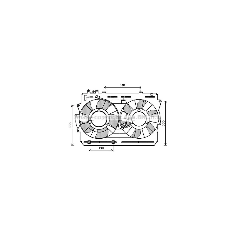 Ventilateur, refroidissement du moteur AVA QUALITY COOLING TO7570
