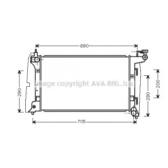 Radiateur, refroidissement du moteur AVA QUALITY COOLING TOA2290