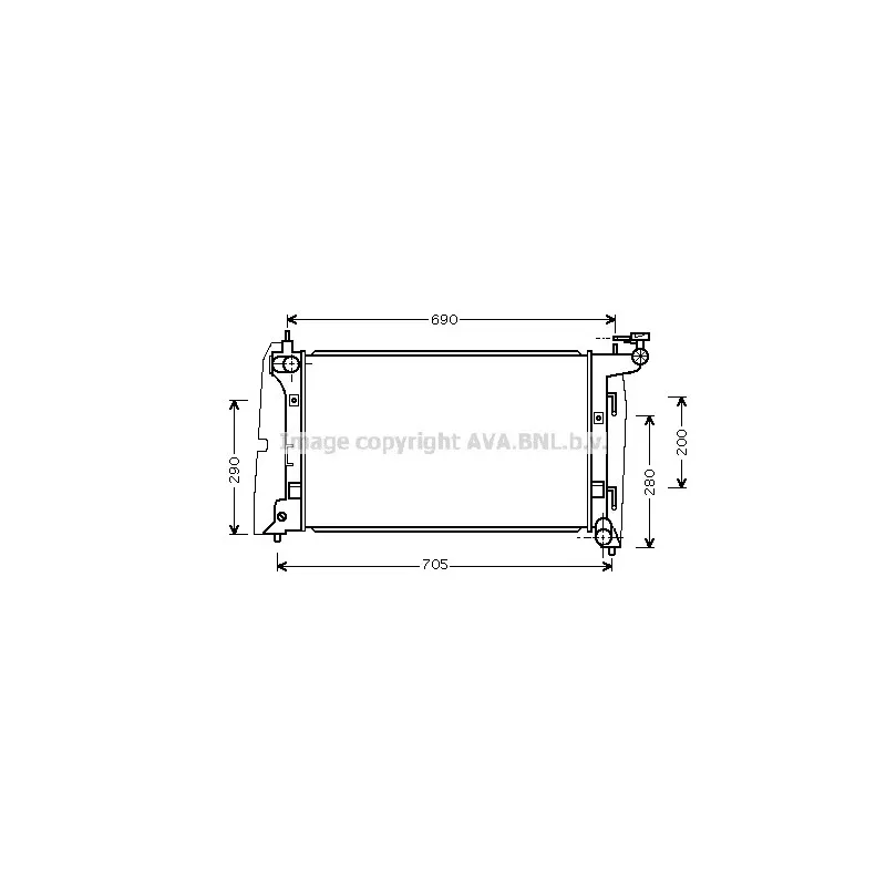 Radiateur, refroidissement du moteur AVA QUALITY COOLING TOA2290