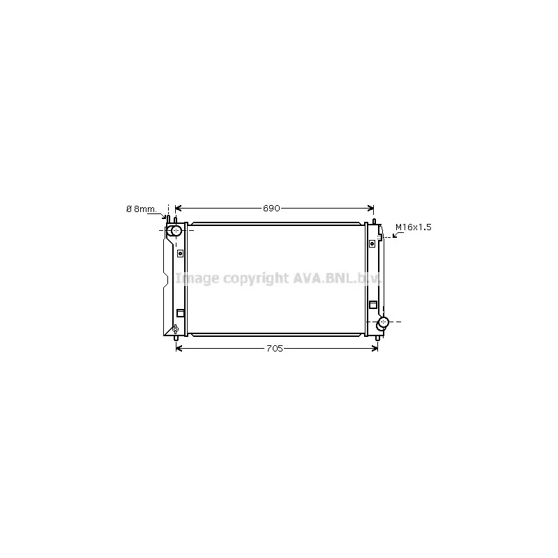 Radiateur, refroidissement du moteur AVA QUALITY COOLING TOA2386
