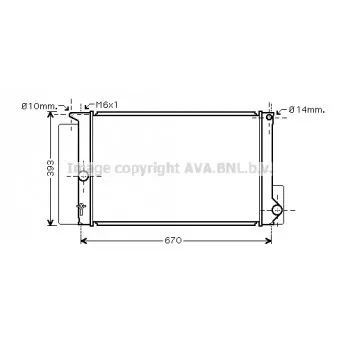 Radiateur, refroidissement du moteur AVA QUALITY COOLING TOA2397