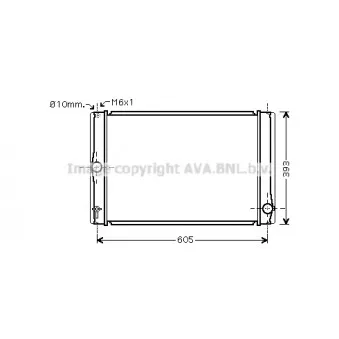 Radiateur, refroidissement du moteur AVA QUALITY COOLING TOA2400
