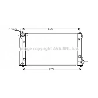 Radiateur, refroidissement du moteur AVA QUALITY COOLING TOA2403