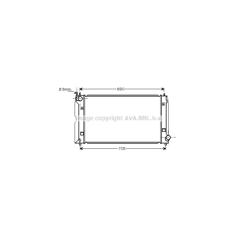 Radiateur, refroidissement du moteur AVA QUALITY COOLING TOA2403