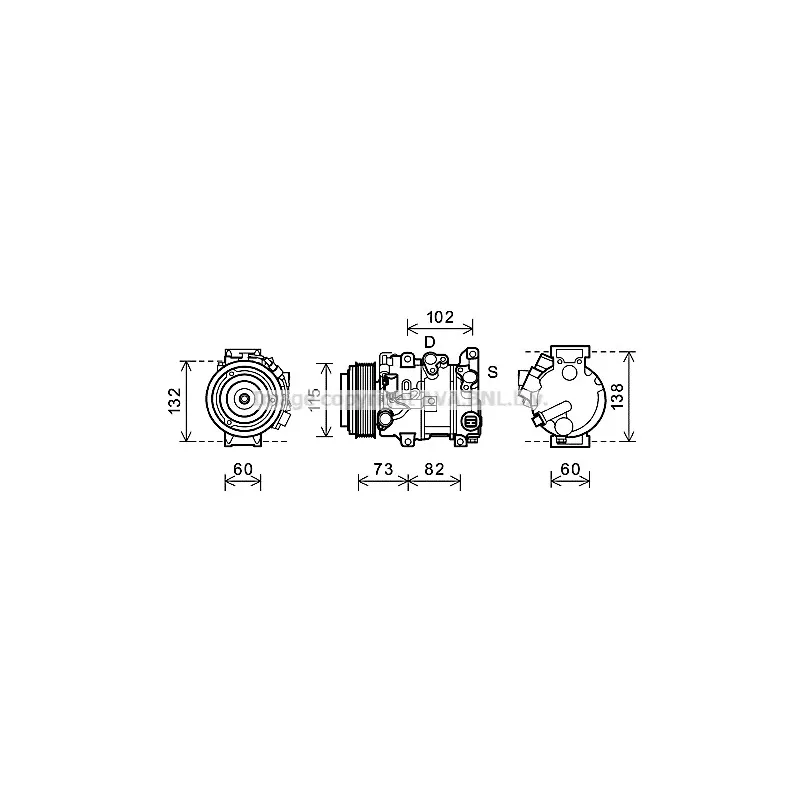 Compresseur, climatisation AVA QUALITY COOLING TOAK658