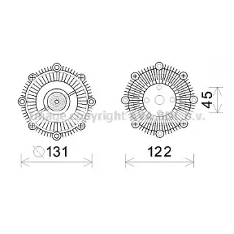 Embrayage, ventilateur de radiateur AVA QUALITY COOLING TOC590